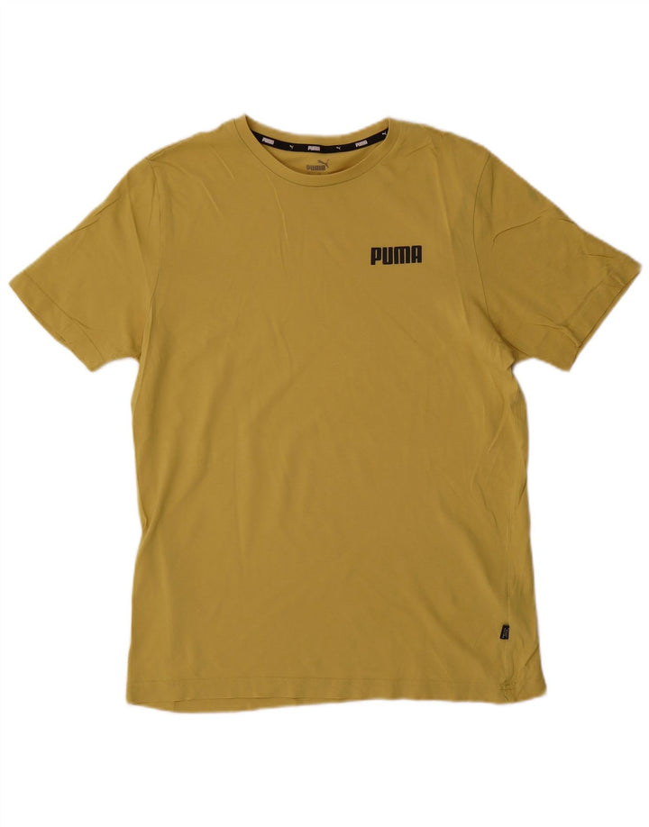 Puma Camiseta Masculina Top Médio Algodão Amarelo