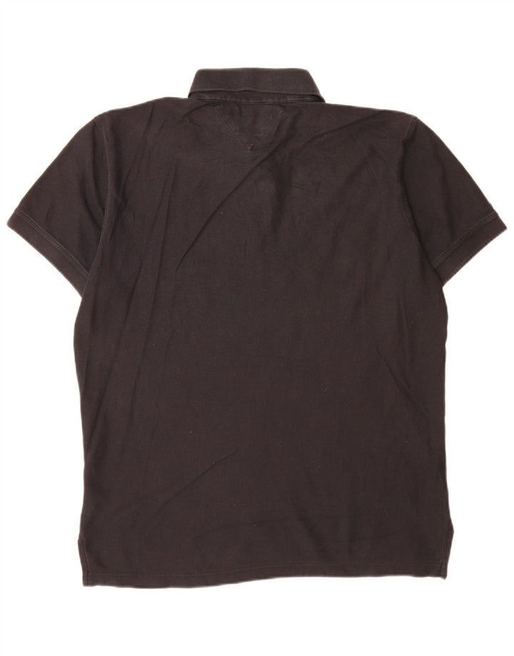 Camisa polo masculina Tommy Hilfiger Regular Fit grande algodão preto