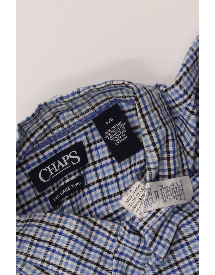Camisa masculina Chaps grande algodão xadrez azul