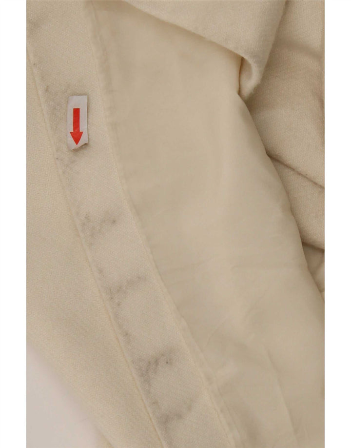Sobretudo feminino Zara UK 16 grande poliéster branco