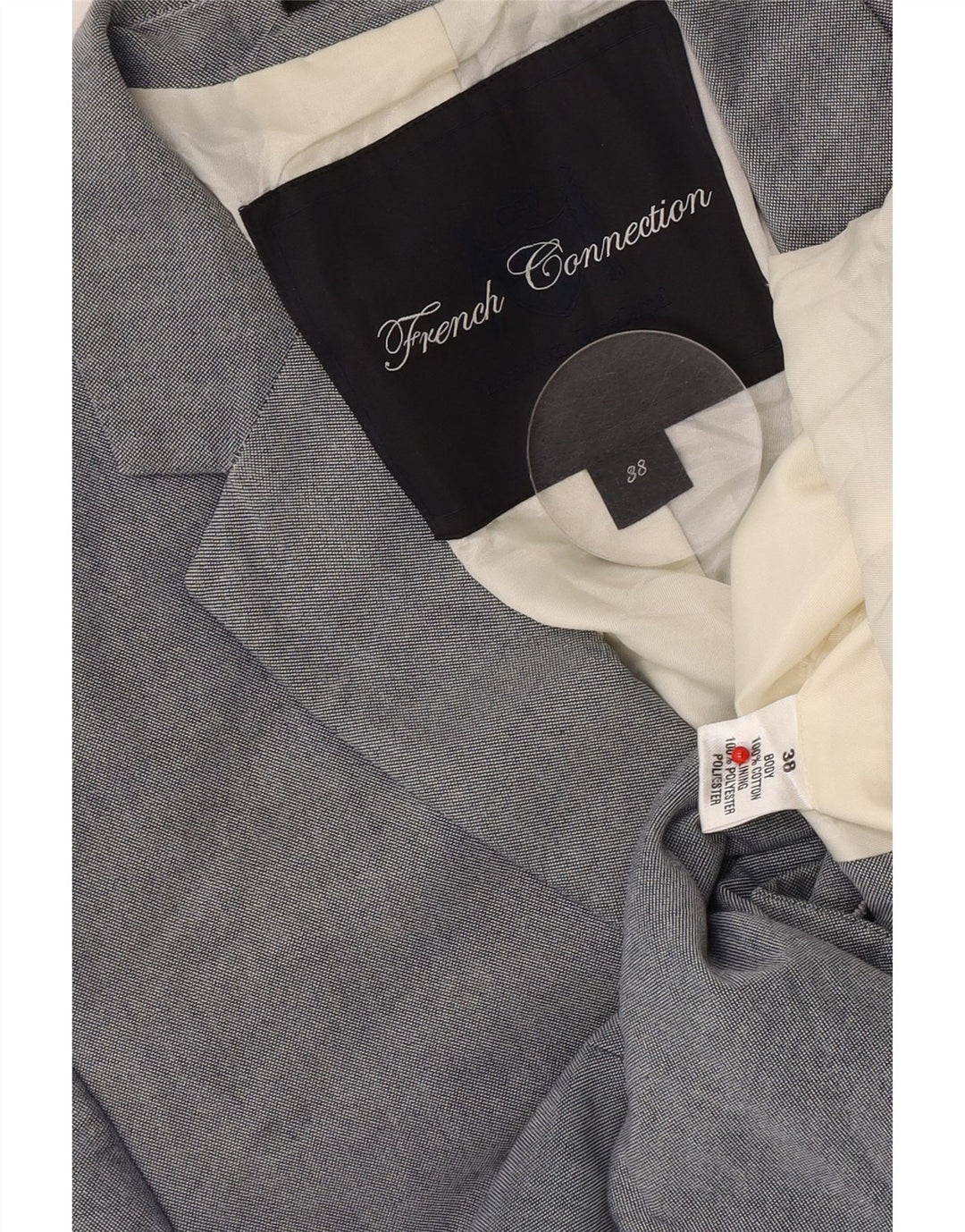 Jaqueta blazer masculina de 2 botões French Connection poliéster cinza médio Reino Unido 38