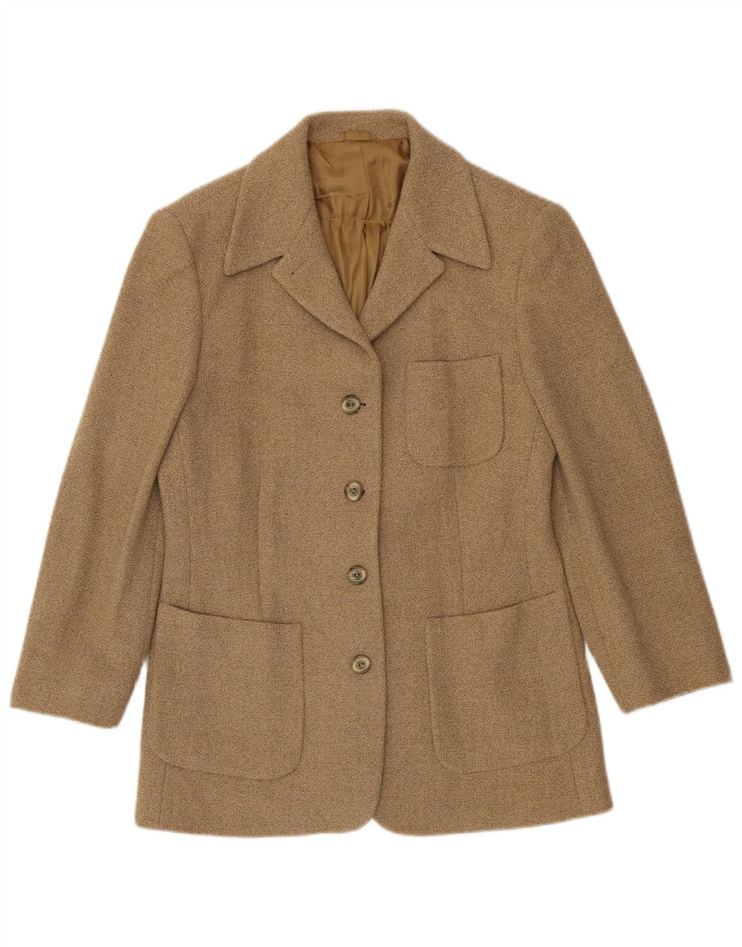Jaqueta blazer feminina de 4 botões Henry Cottons IT 46 grande lã bege