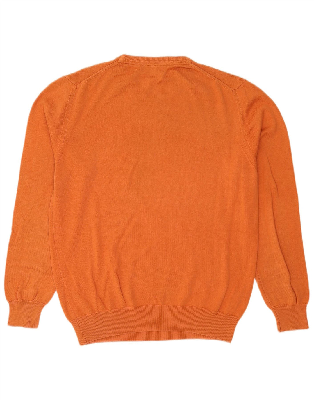 Suéter masculino Massimo Dutti com gola redonda e algodão laranja médio