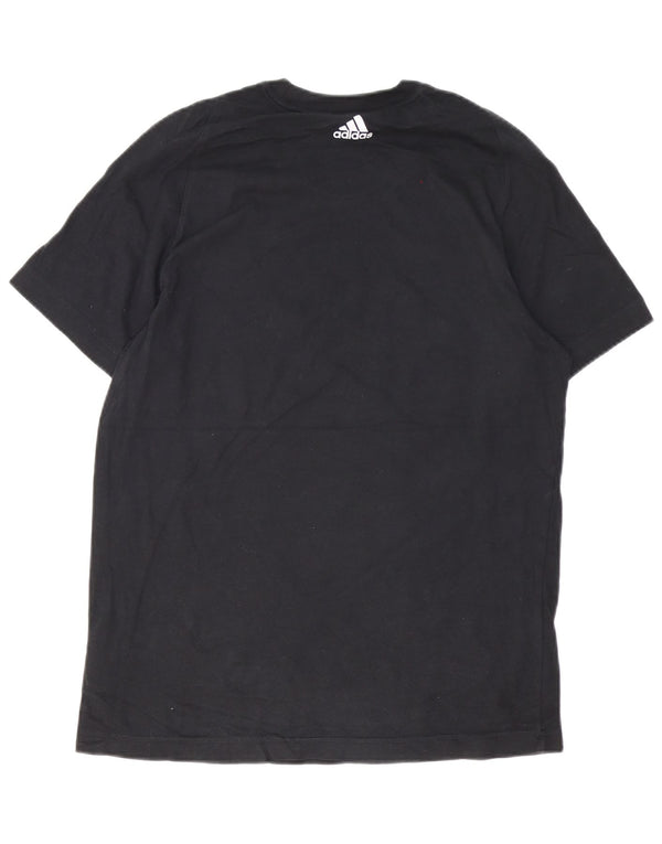 Adidas Mens Graphic T-Shirt Top Médio Algodão Preto