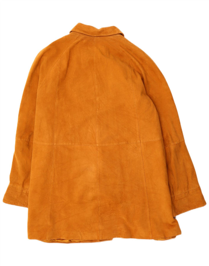 Sobretudo feminino de camurça Gallotti EU 46 XL couro bege