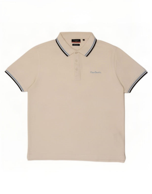 Camisa polo masculina Pierre Cardin Regular Fit grande algodão branco