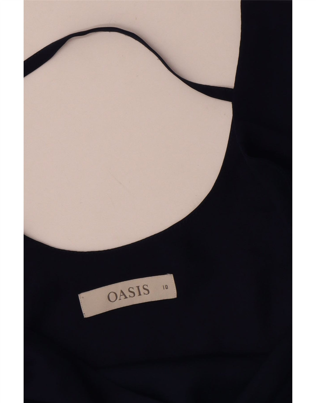 Blusa feminina sem mangas Oasis UK 10 pequena azul marinho