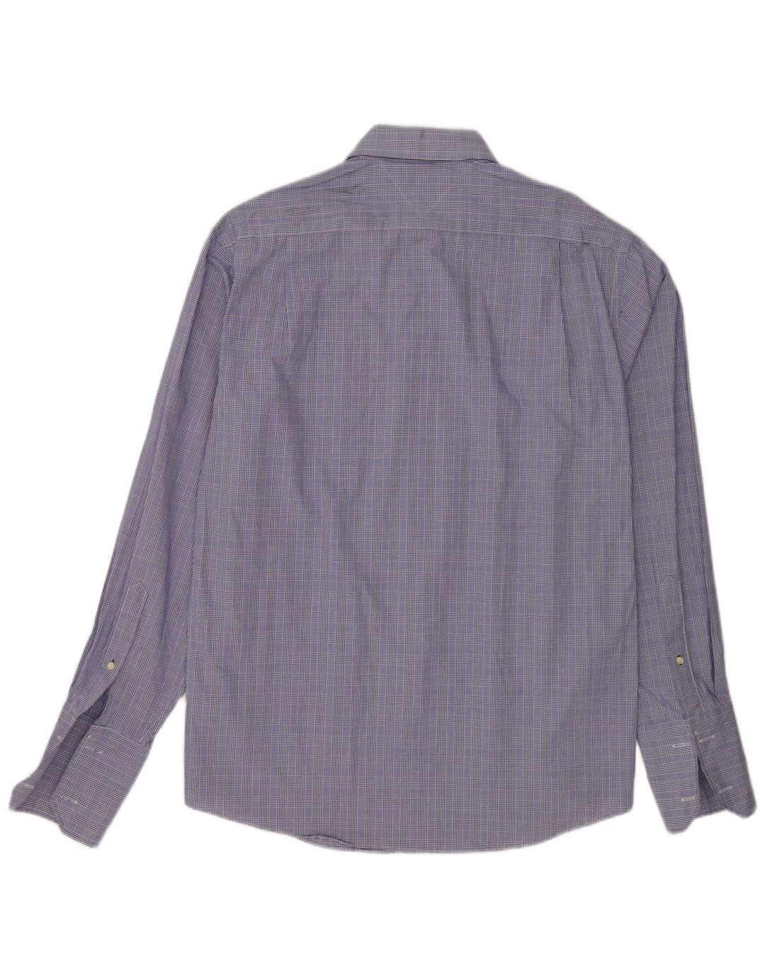 Camisa formal masculina Tommy Hilfiger tamanho 15 1/2 médio azul houndstooth