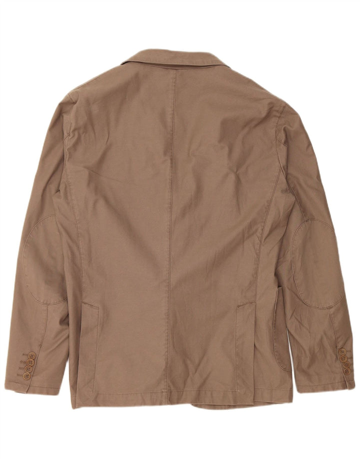 Jaqueta blazer masculina de 2 botões Benetton IT 52 XL algodão bege