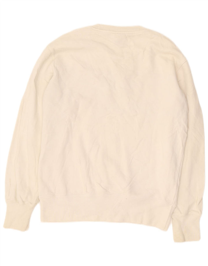 CHAMPION Suéter gráfico masculino grande de algodão colorido branco