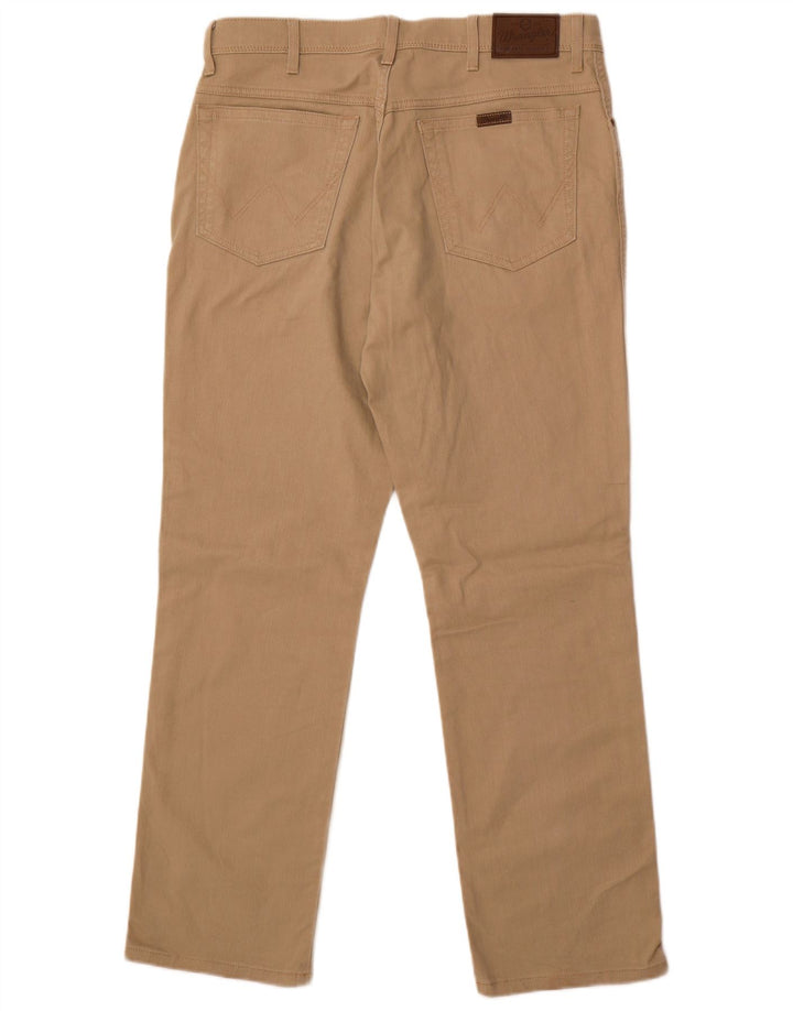 Calça feminina WRANGLER regular fit reta casual W36 L32 algodão bege