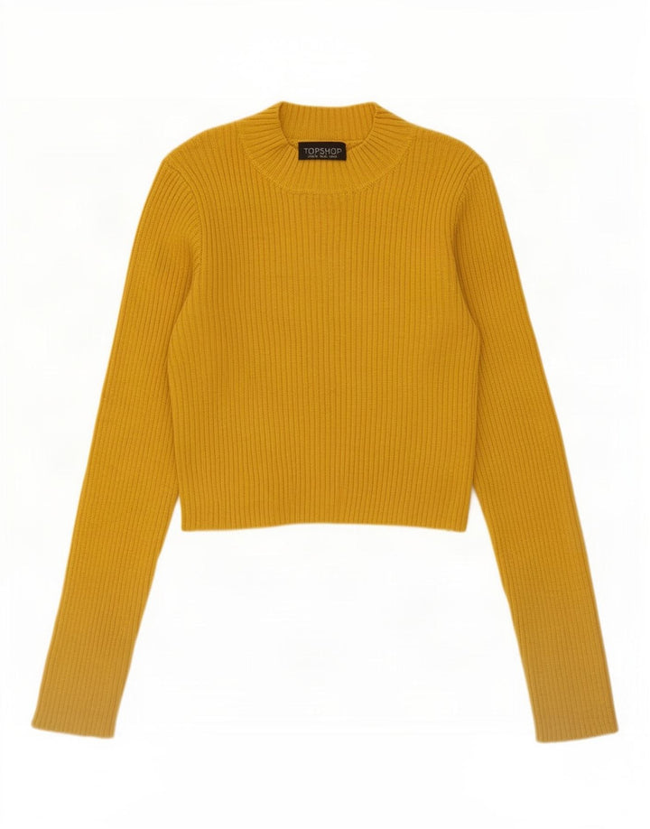 Suéter feminino Topshop com gola tartaruga e gola alta Reino Unido 12 médio amarelo