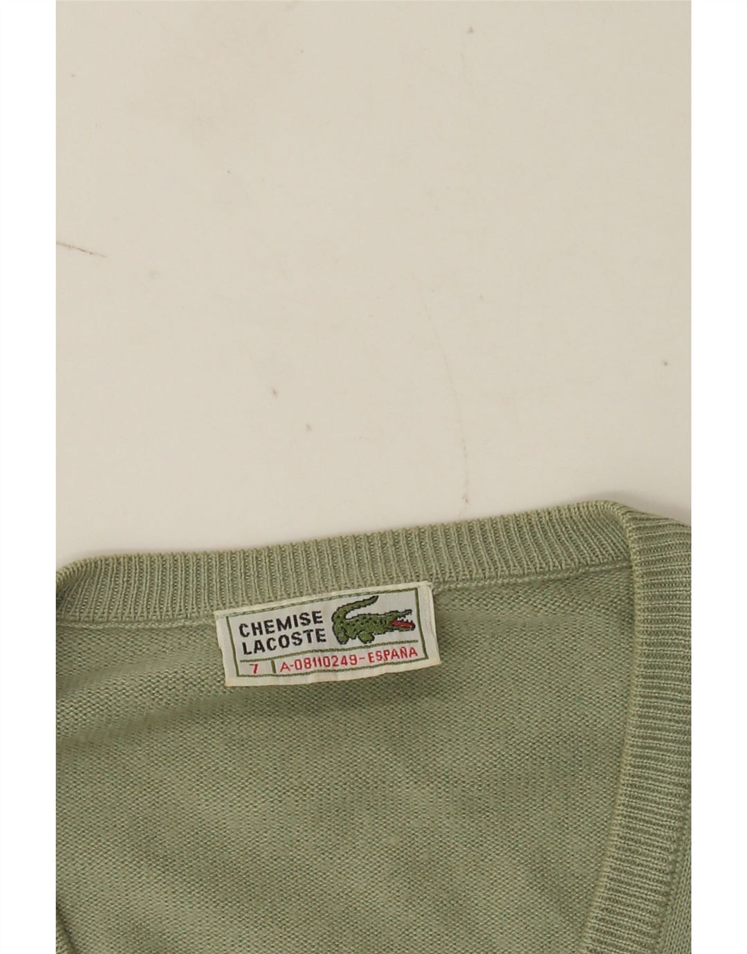 Suéter masculino Lacoste com decote em V tamanho 7 2XL verde