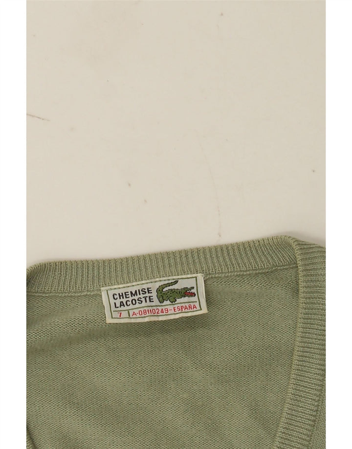 Suéter masculino Lacoste com decote em V tamanho 7 2XL verde