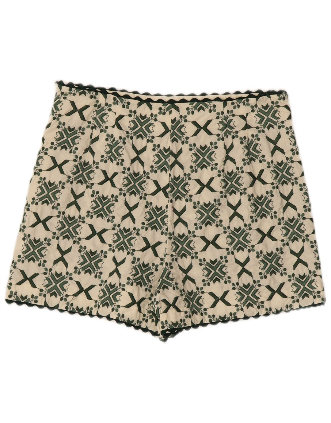 Zara Shorts feminino casual grande W30 branco geométrico