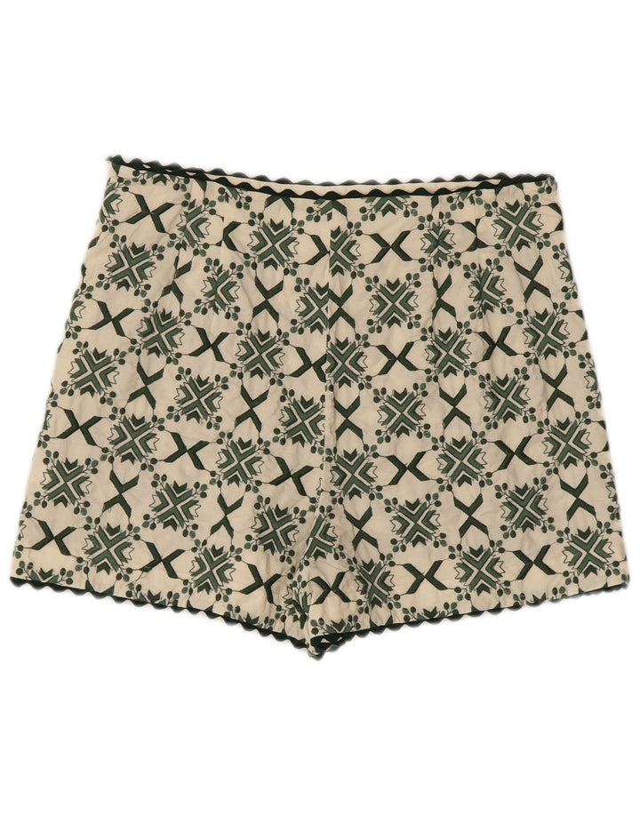 Zara Shorts feminino casual grande W30 branco geométrico