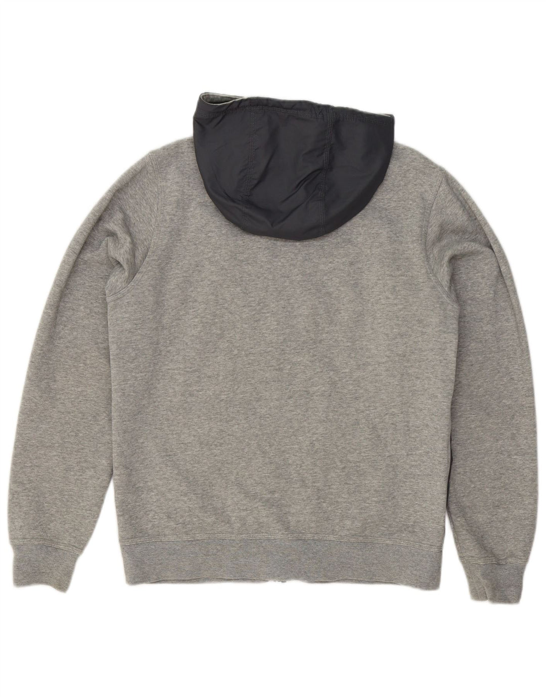 Suéter masculino Nike com capuz e zíper cinza médio algodão colorblock