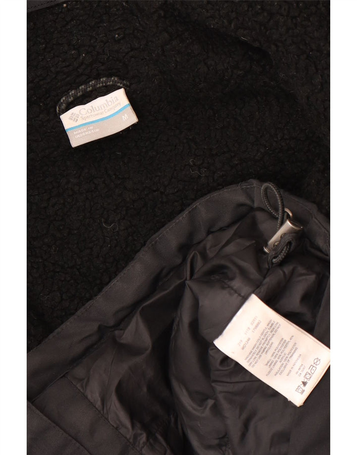 Jaqueta utilitária masculina Columbia com capuz UK 38 poliéster preto médio