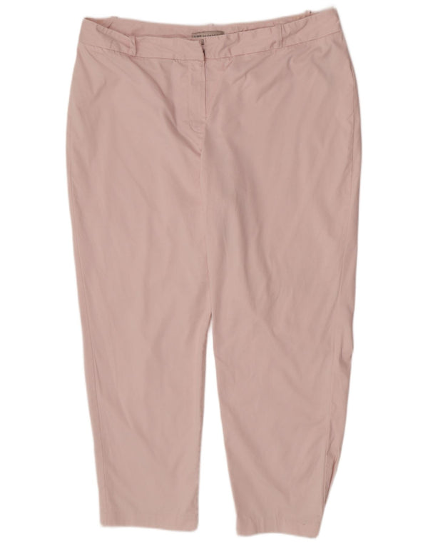 Calça Capri Feminina Slim Marks & Spencer Reino Unido 18 XL W38 L26 Algodão Rosa