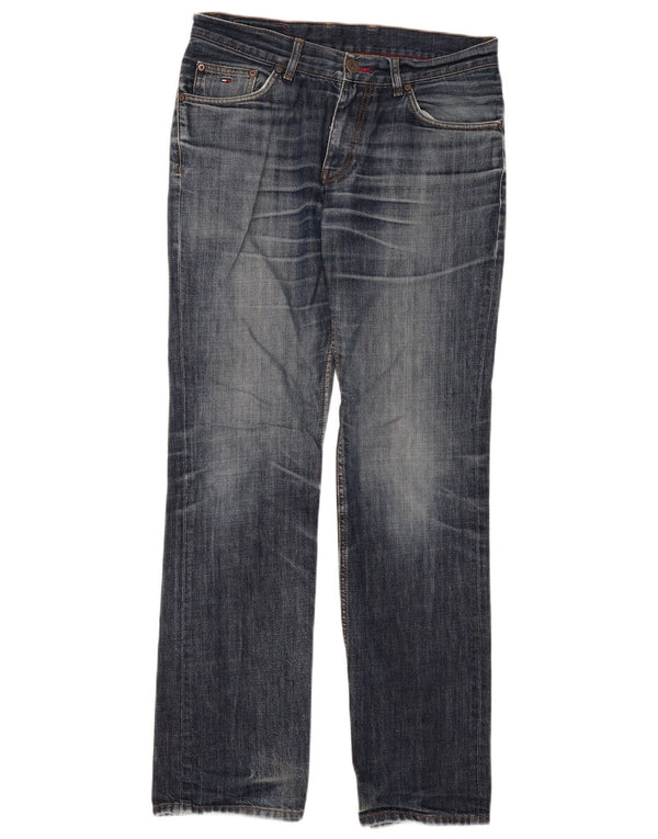 Jeans retos masculinos Tommy Hilfiger W32 L34 algodão azul