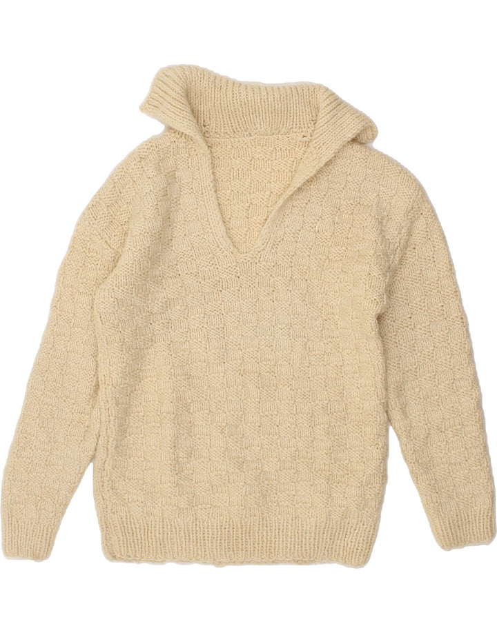 VINTAGE Womens Polo Neck Jumper Sweater UK 18 XL Off White Vintage Vintage and Second-Hand Vintage from Messina Hembry 