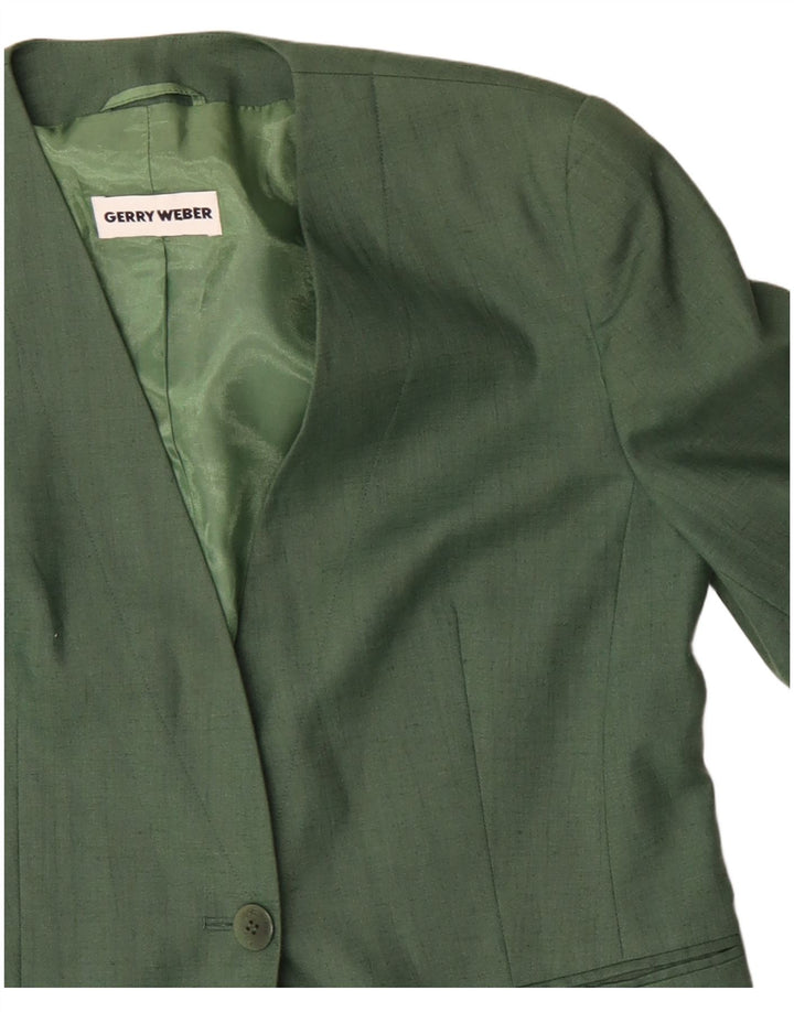 Jaqueta blazer feminina Gerry Weber com 1 botão UE 38 linho verde médio