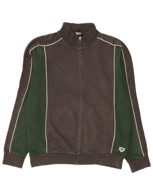 Arena Mens Treino Top Jaqueta Grande Algodão Colourblock Cinza