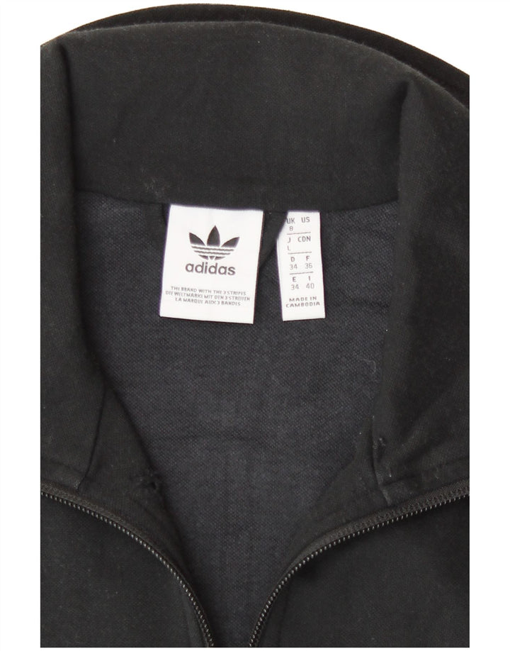 Adidas Womens Tracksuit Top Jacket UK 8 Pequeno Poliéster Preto