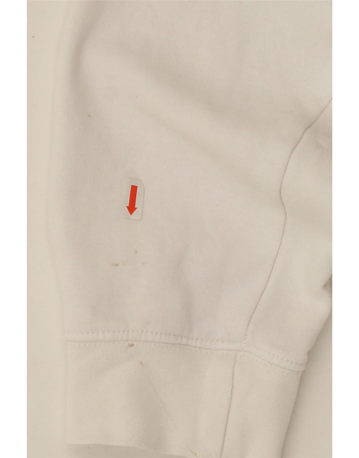 CHAMPION Womens Graphic Zip Neck Hoodie Jumper UK 18 XL White Cotton Vintage Champion and Second-Hand Champion from Messina Hembry 