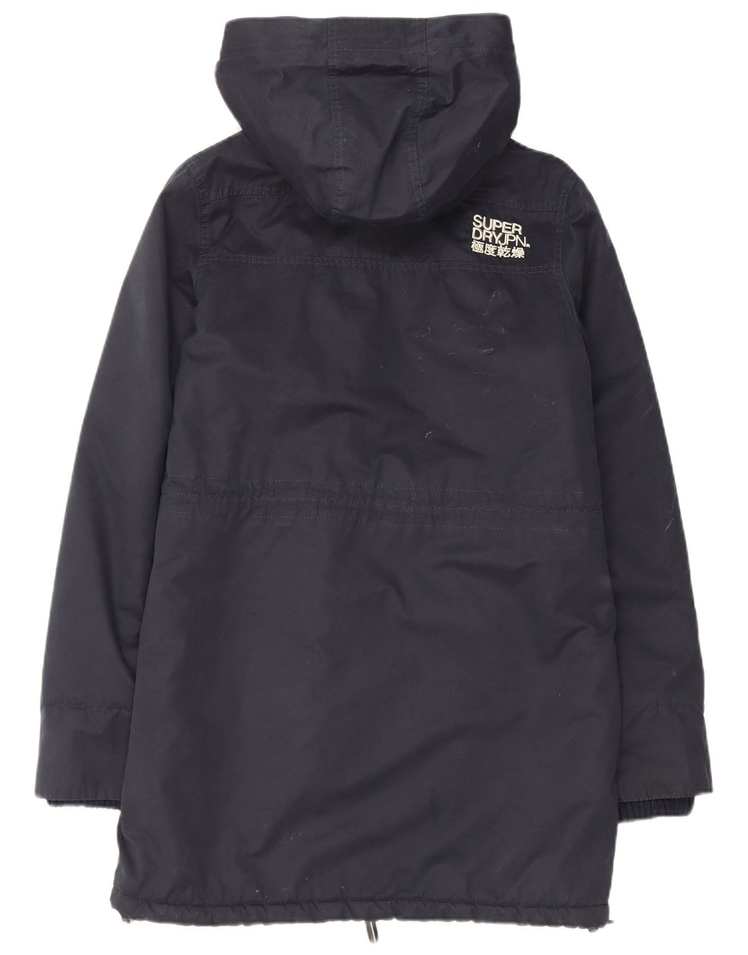 Jaqueta masculina Superdry com capuz Sherpa Parka Reino Unido 38 poliéster azul marinho médio