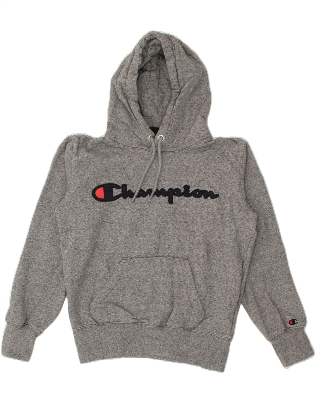 CHAMPION Womens Graphic Hoodie Jumper UK 6 XS Grey Cotton Vintage Champion and Second-Hand Champion from Messina Hembry 