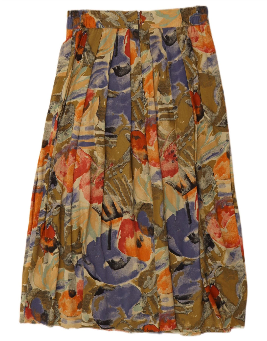 Saia maxi plissada feminina VINTAGE IT 44/46 médio W28 floral multicolorido