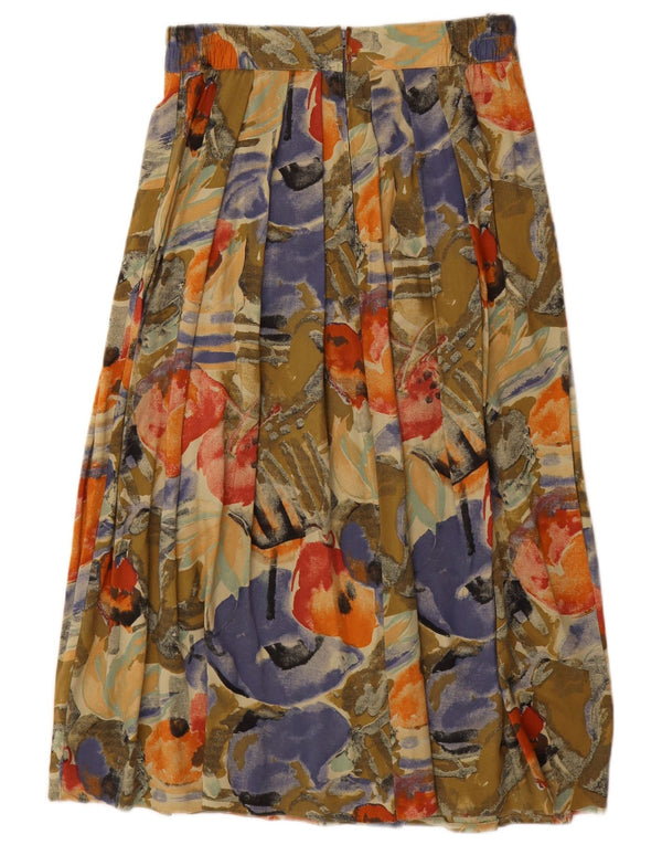 Saia maxi plissada feminina VINTAGE IT 44/46 médio W28 floral multicolorido