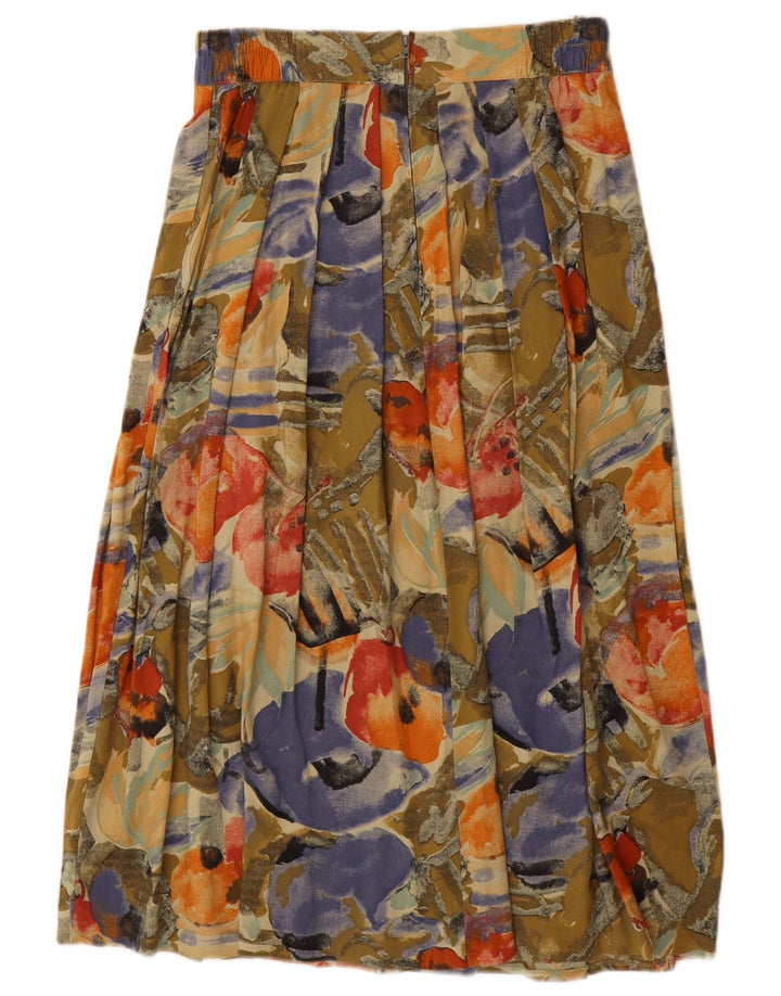 Saia maxi plissada feminina VINTAGE IT 44/46 médio W28 floral multicolorido