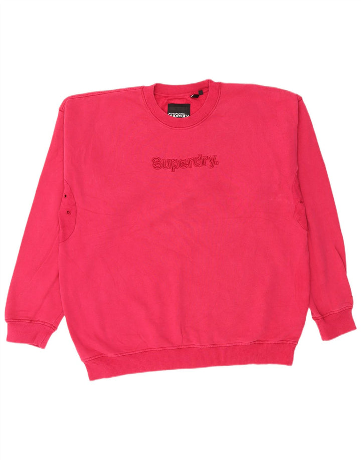 SUPERDRY moletom gráfico masculino jumper grande algodão rosa