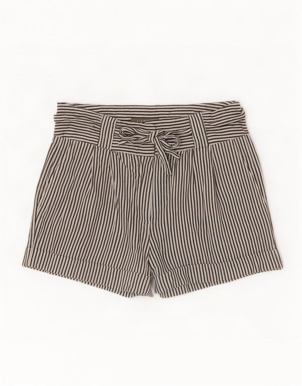 Oasis Womens Hot Pants UK 8 Small W28 White Pinstripe Cotton