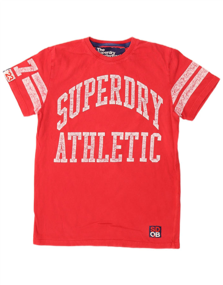 Camiseta masculina gráfica SUPERDRY Top médio algodão vermelho