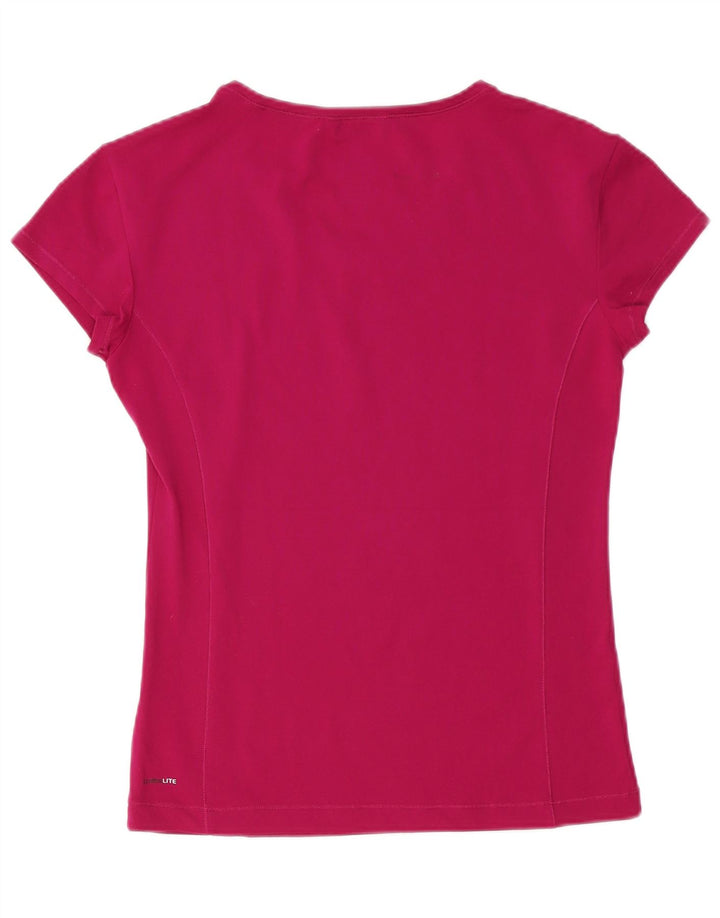 Adidas Womens Climalite T-Shirt Top UK 16 Grande Rosa Poliéster