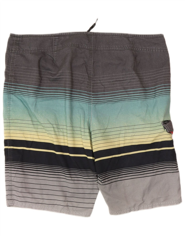 Shorts de natação masculino O'Neill grande poliéster listrado cinza