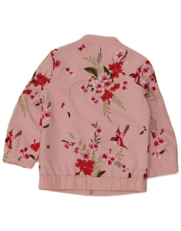 Cardigan feminino folgado TED BAKER tamanho 1 XS rosa floral poliéster
