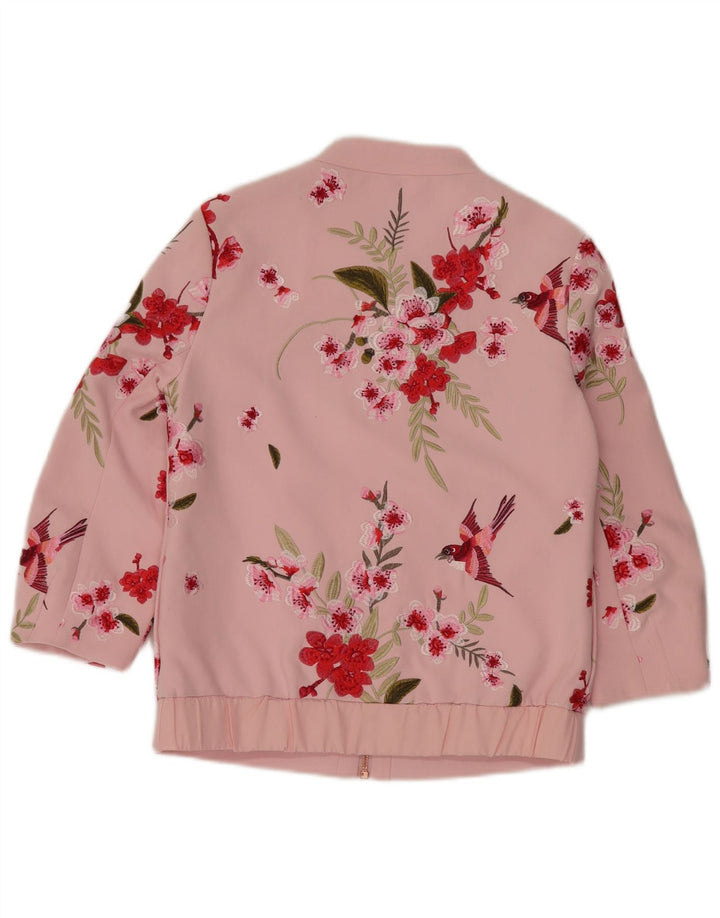 Cardigan feminino folgado TED BAKER tamanho 1 XS rosa floral poliéster