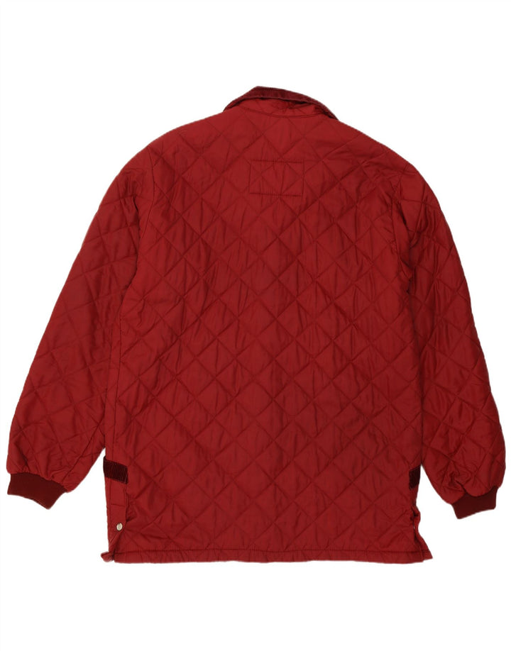 Jaqueta acolchoada masculina vintage UK 40 grande poliamida cor de vinho