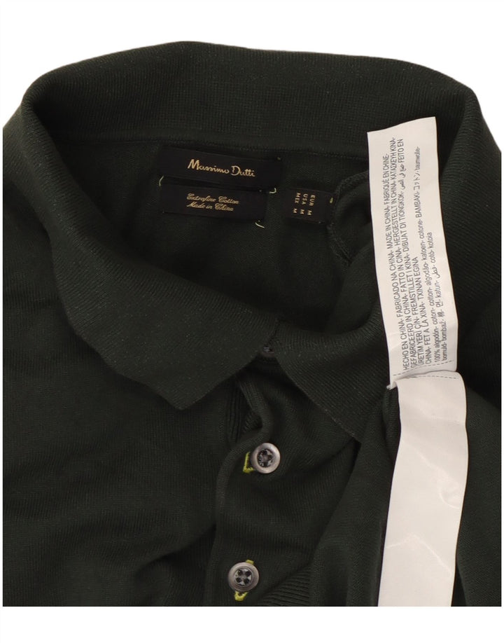 Camisa polo masculina Massimo Dutti algodão verde médio