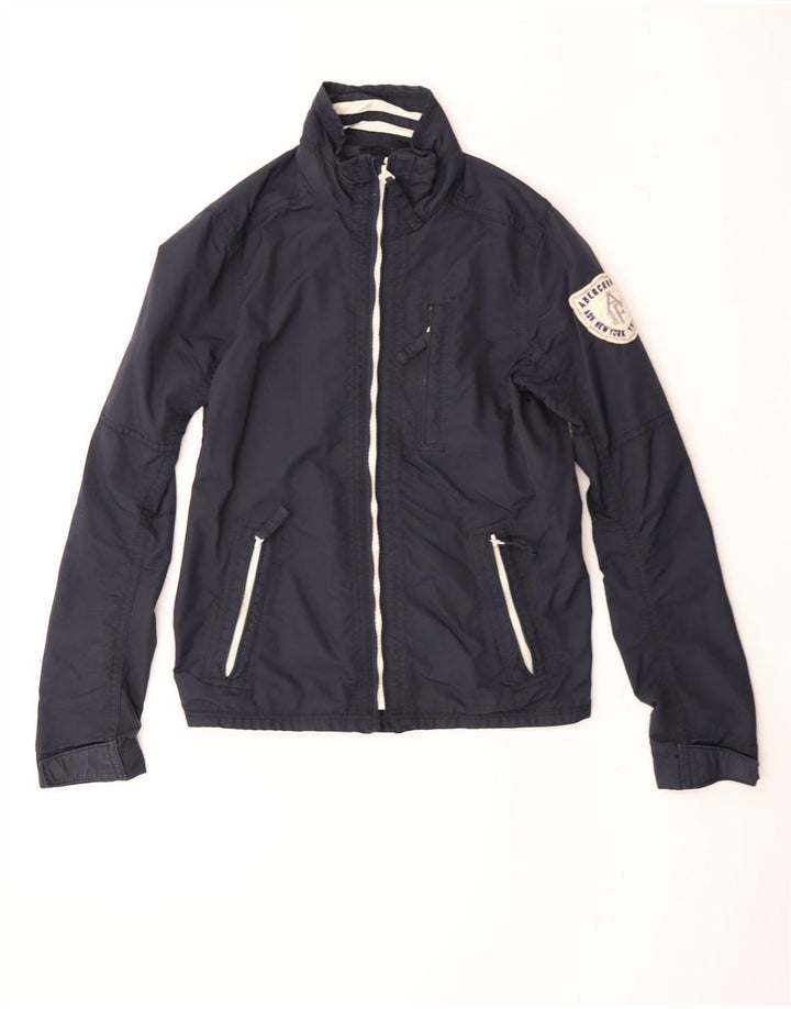 Jaqueta bomber masculina Abercrombie & Fitch Reino Unido 38 nylon azul marinho médio