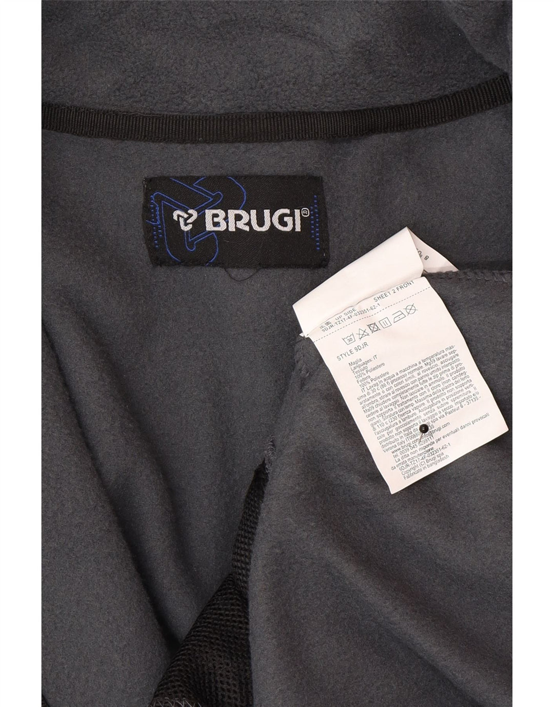 Jaqueta de lã masculina Brugi UK 40 poliéster cinza grande