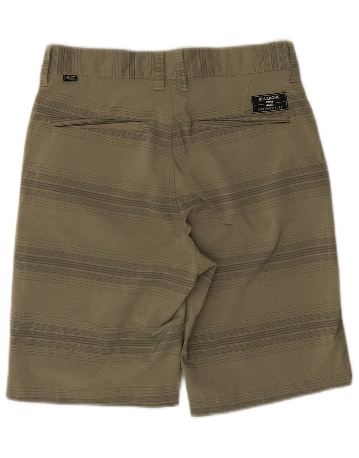 Billabong Mens Chino Shorts W26 Pequeno Poliéster Listrado Cáqui