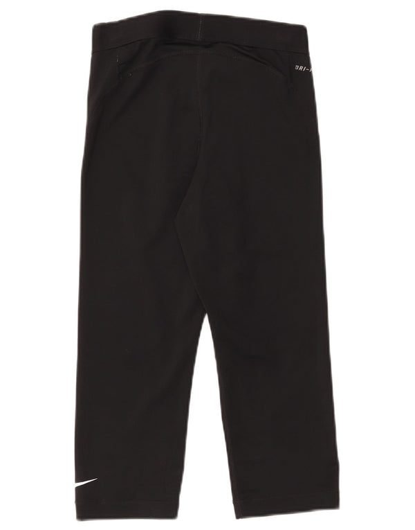 Calça esportiva feminina Nike Capri Graphic UK 10 pequena preta poliéster