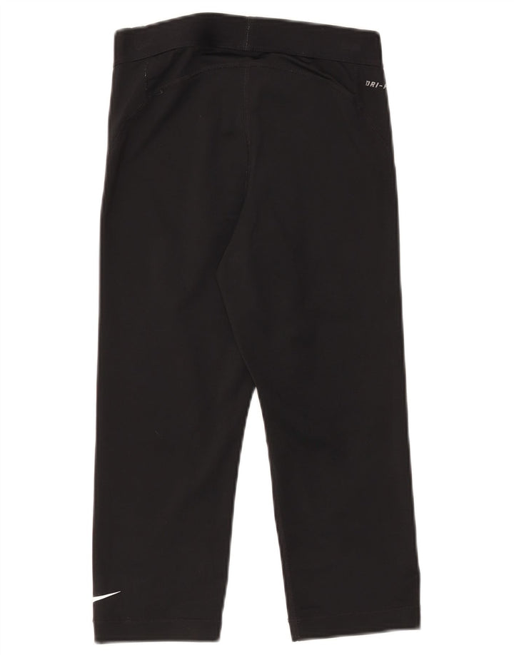 Calça esportiva feminina Nike Capri Graphic UK 10 pequena preta poliéster