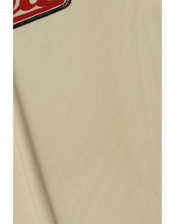 Puma Mens Graphic Top Manga Longa Pequeno Algodão Branco