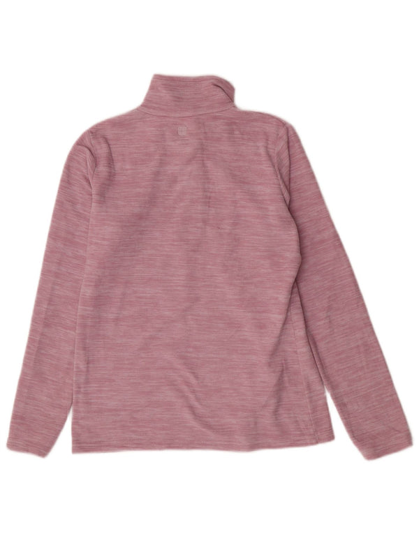 Suéter de lã feminino Mountain Warehouse com zíper e gola UK 10 pequeno rosa manchado